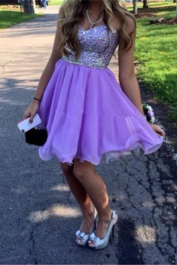 Short Purple Prom Dresses