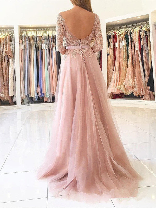 Blush long store formal dress