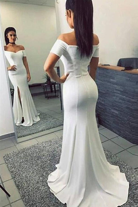 White short cheap mermaid dress