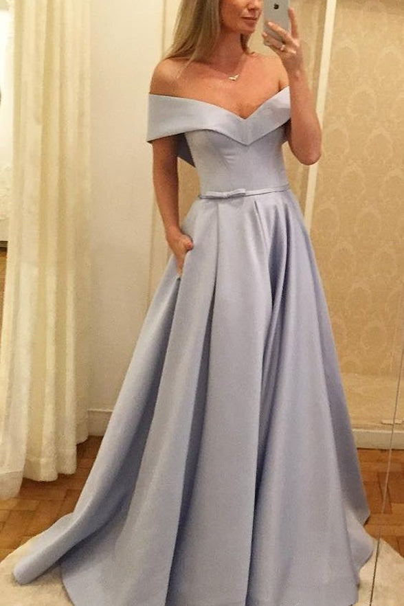 Elegant Prom Dresses Light Grey