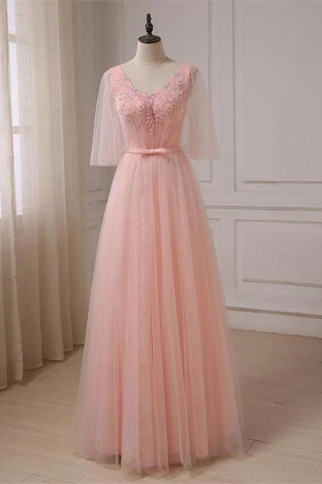 Light pink outlet prom dresses 2019