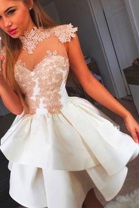 ivory formal short dresses