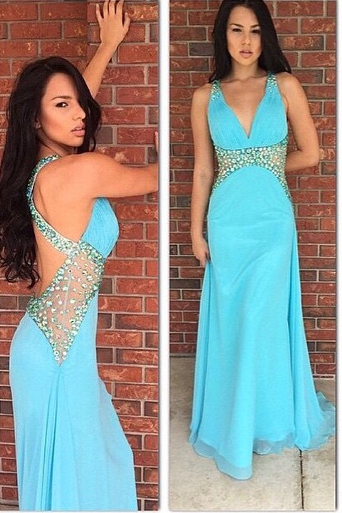 Sexy Turquoise Prom Dress