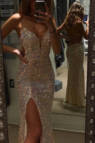 tight fitted prom dresses with slits