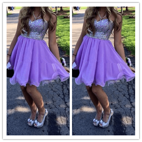 Short Purple Prom Dresses Under