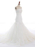 Tulle Lace Strapless Mermaid Trumpet Bridal Wedding dresses