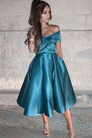 Tea Length Homecoming Dresses,Short Homecoming Dresses,Graduation Hoco Dress With Pocket