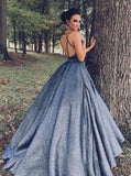 Gorgeous Ball Gown Sleevless V-neck Prom Dresses, Evening Dresses